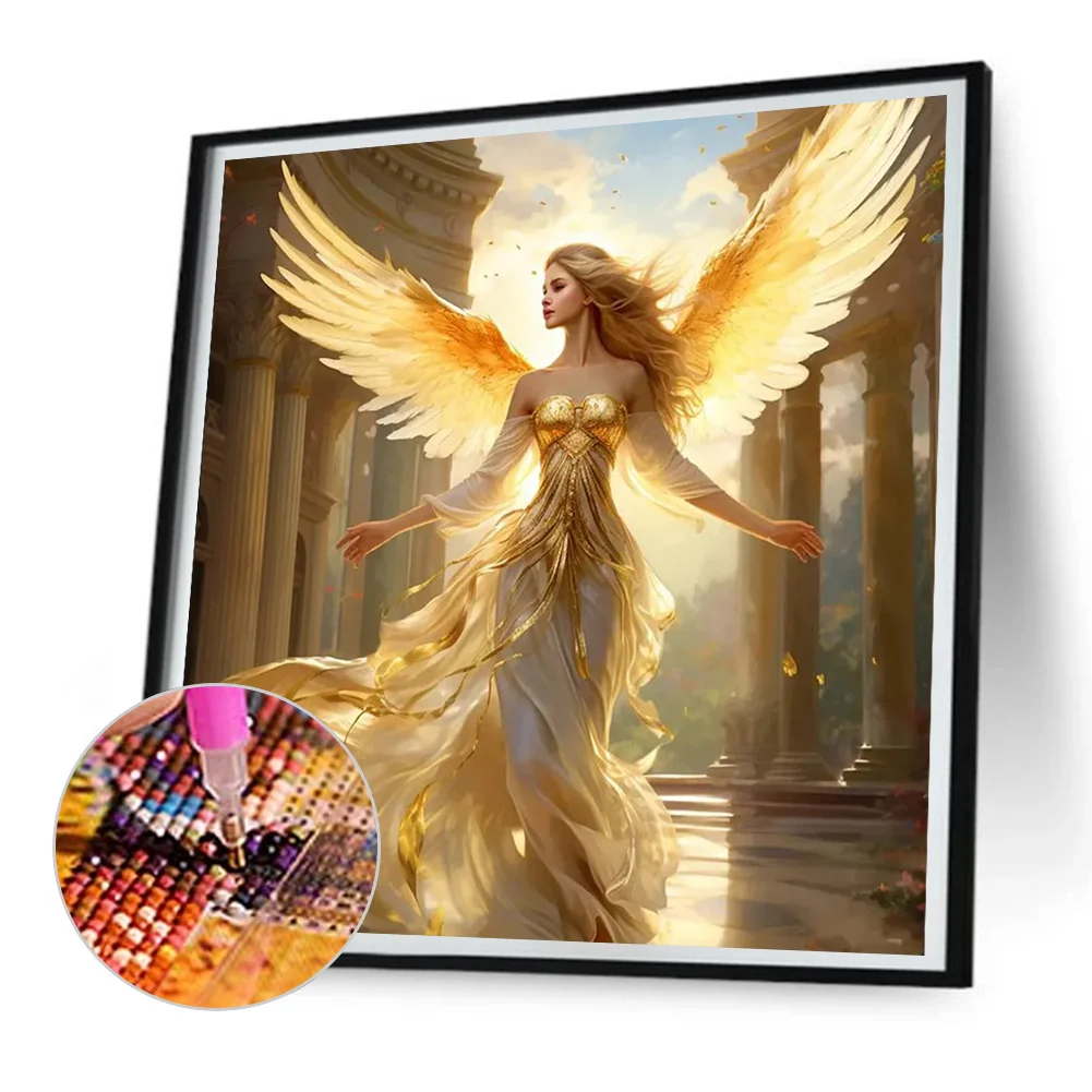 Diamond Painting - Full Round Drill - Angel Woman(Canvas|30*30cm)
