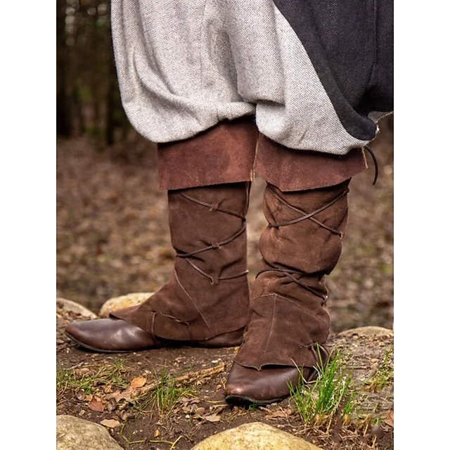 Retro Vintage Medieval Masquerade Gaiters Boot Covers Fancy Dress Men's Unisex Pirate Fantasy Masquerade Performance Party Stage Adults' Shoe Cover