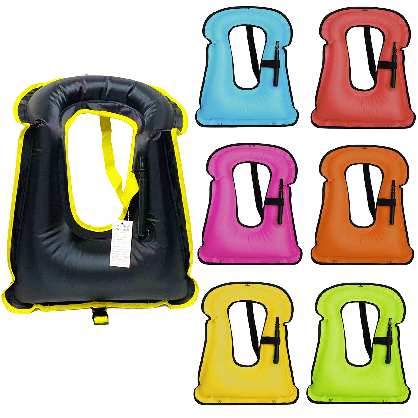 

Inflatable Snorkel Vest - Adult Swim Vest Buoyancy Snorkeling Life Jackets, Yellow, 501 Original