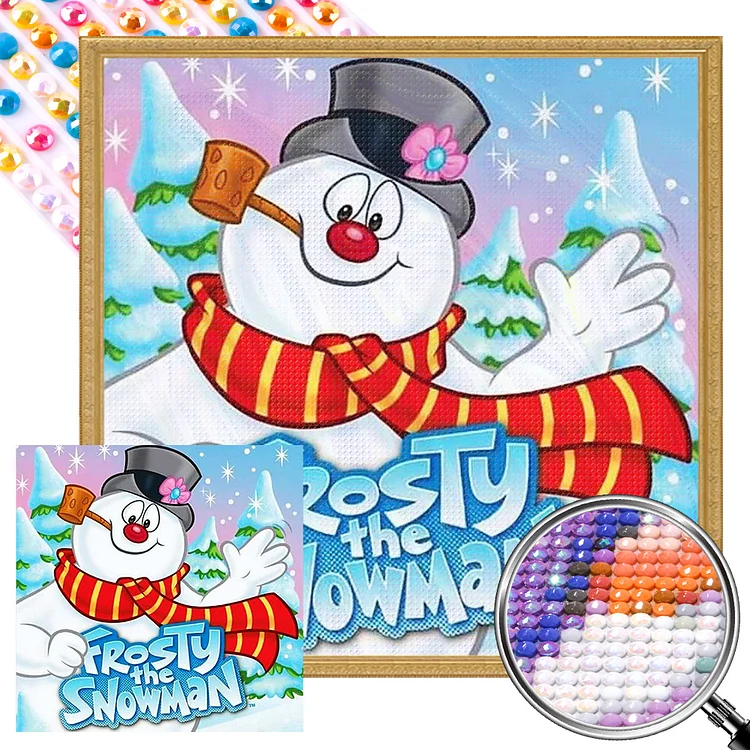Snowman - Full Round(Partial AB Drill) - Diamond Painting(45*45cm)