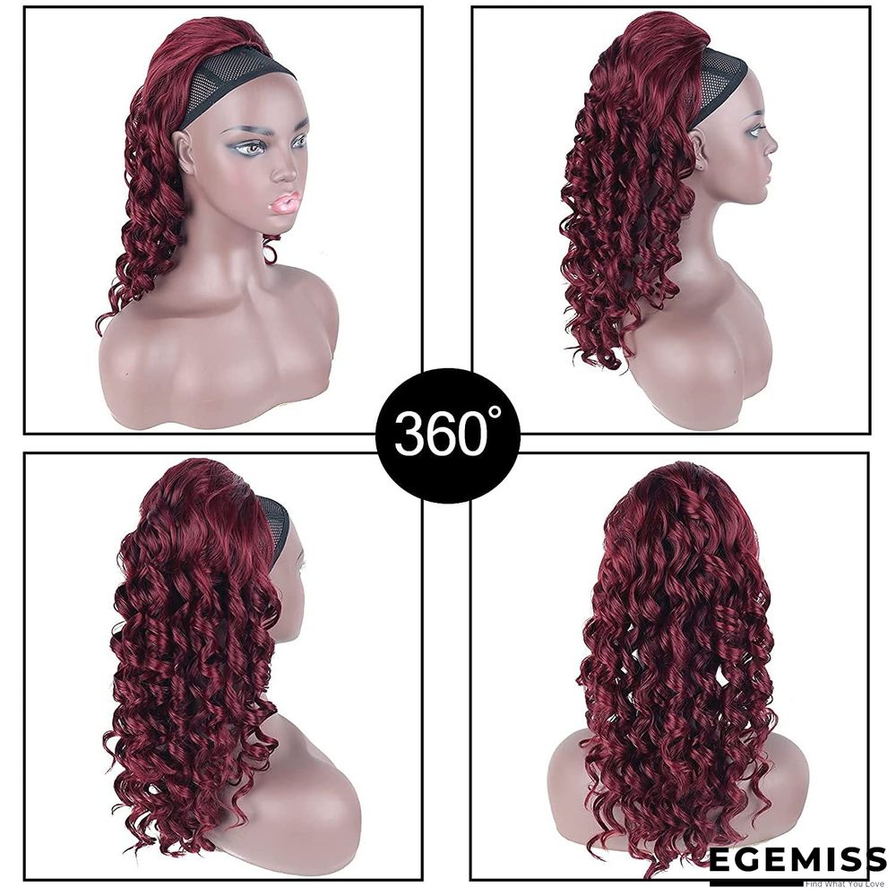 Long Curly Wig Female Drawstring Ponytail Connector | EGEMISS