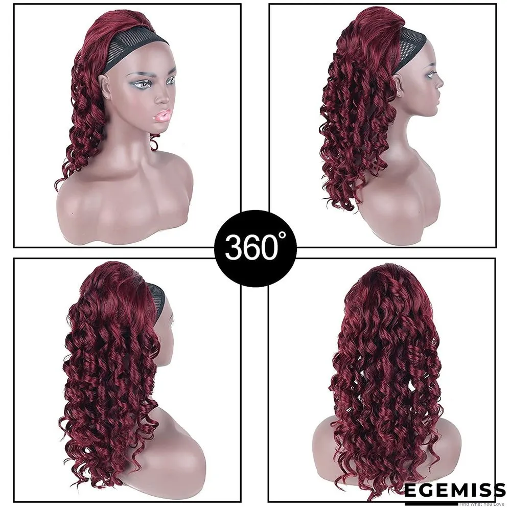 Long Curly Wig Female Drawstring Ponytail Connector | EGEMISS