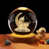 3D Galaxy Crystal Ball Children Night Light with Color LED Light Base Decoration Creative Gift Christmas Birthday Classmate Luminous Crystal Ball