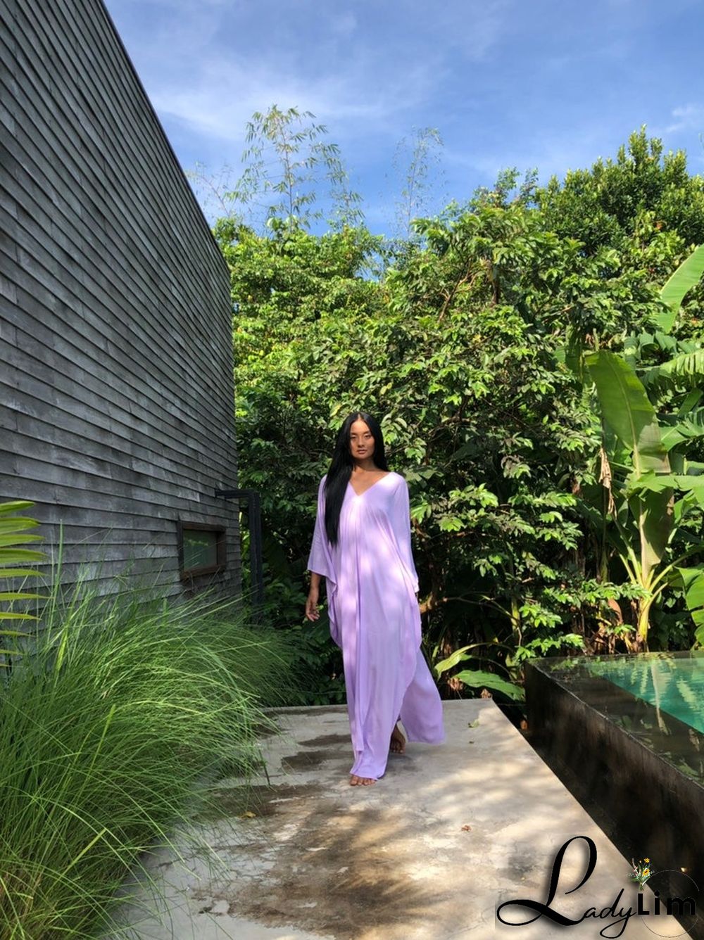 V Neck Solid Color Beach Cover Up