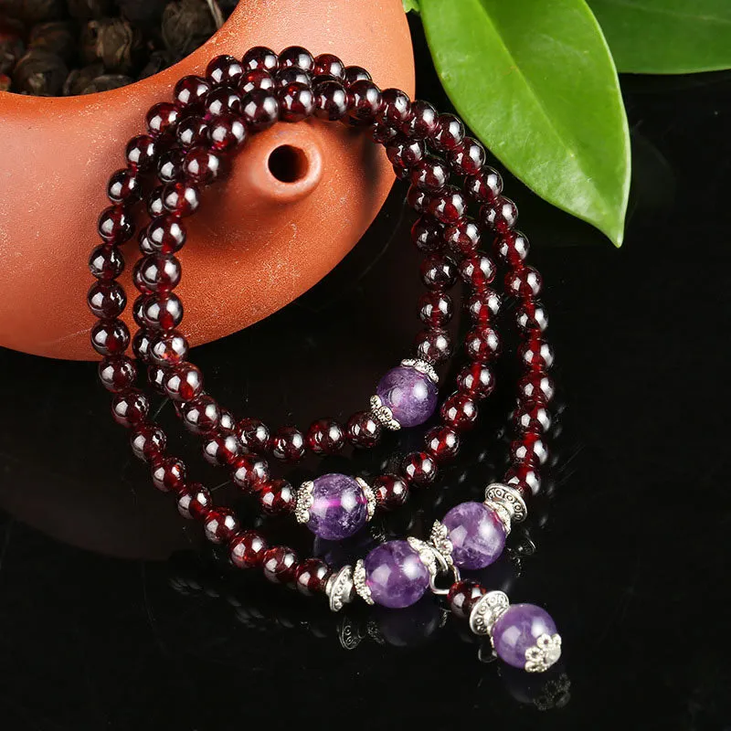 Natural Garnet Amethyst Protection Bracelet
