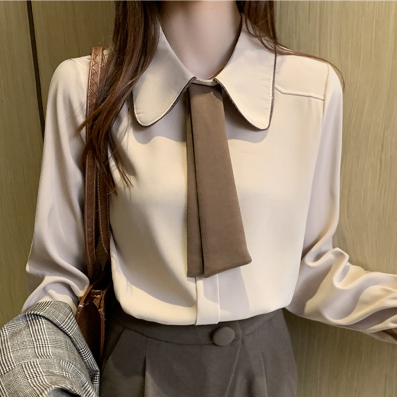Long Sleeve Chiffon Blouse Shirt Blouse Women Blusas Mujer De Moda 2025 Turn Down Collar Office Blouse Tops Women Clothing E78