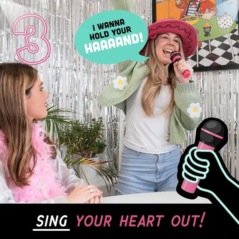 Woman singing into the microphone