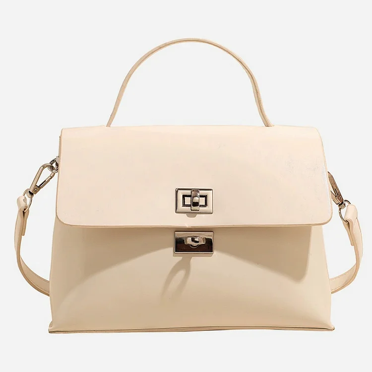 Retro PU Leather Solid Square Flap Shoulder Bag