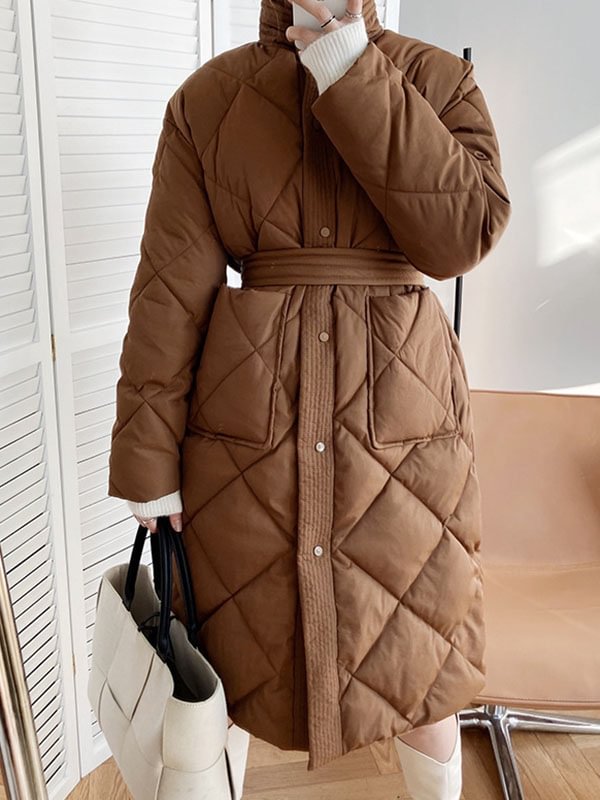 Urban Loose Solid Color Padded Coat