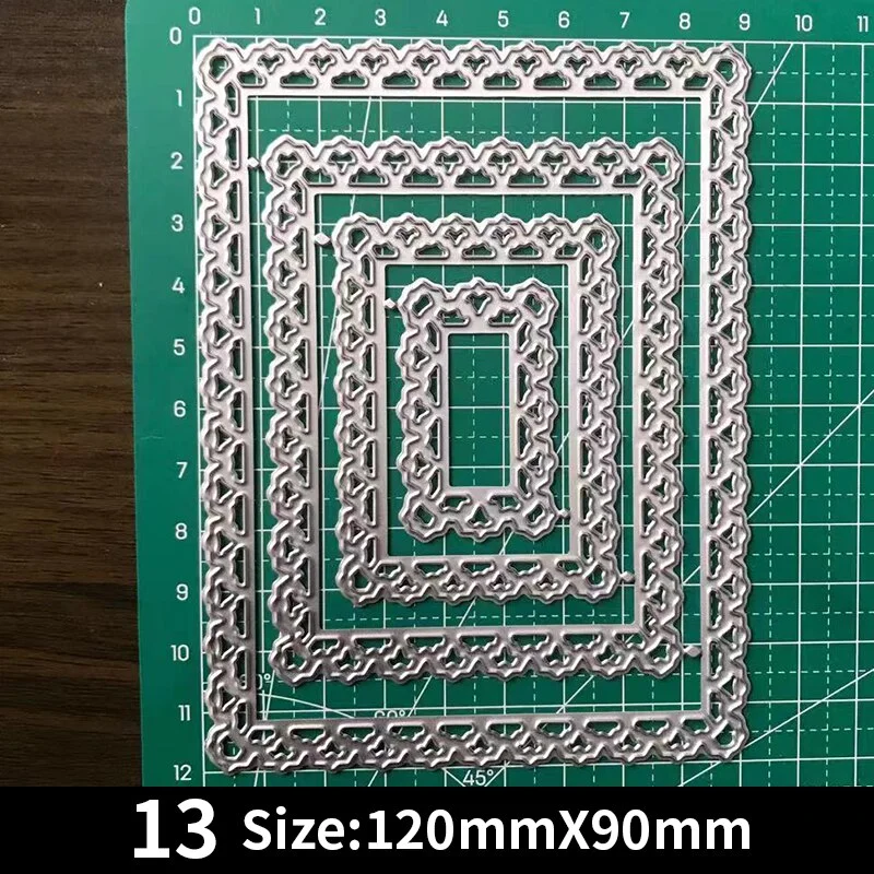 Frames Square Card Curves Border Metal Cutting Dies for DIY Scrapbook Cutting Die Paper Cards Embossed Decorative Craft Die Cut