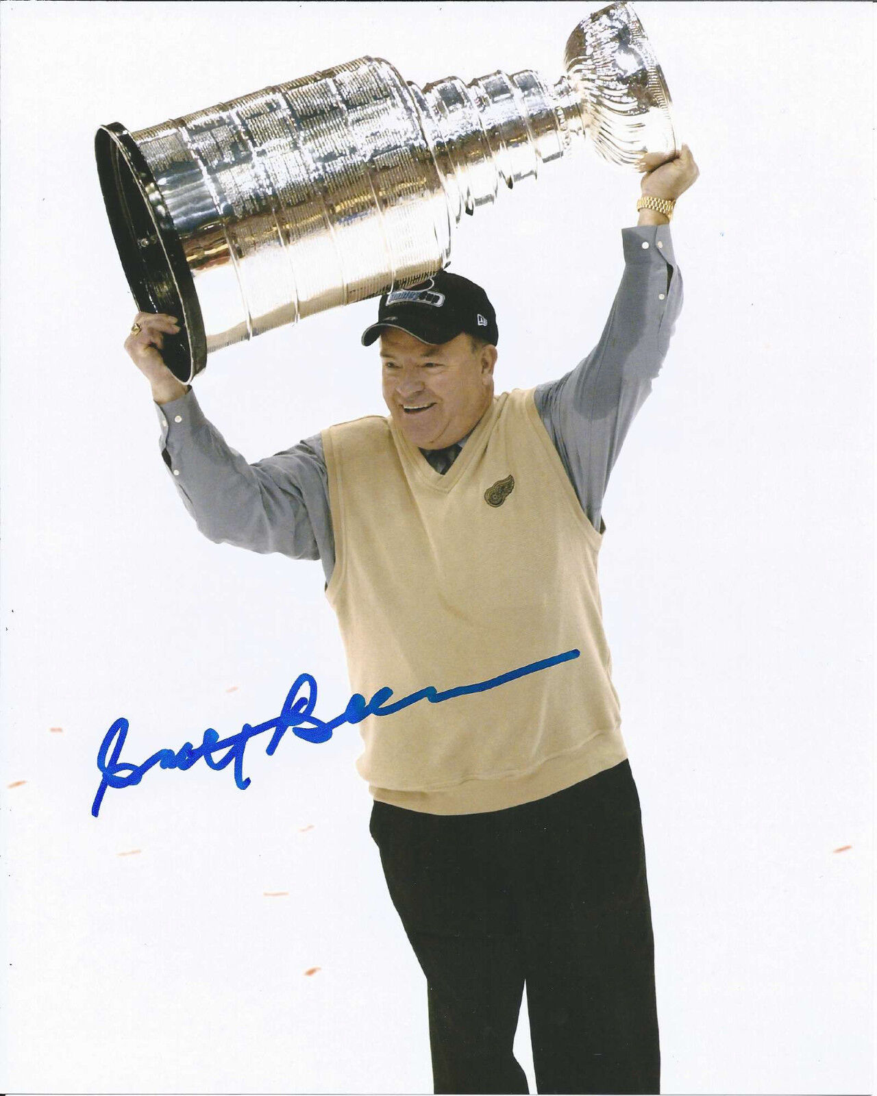 DETROIT RED WINGS SCOTTY BOWMAN HAND SIGNED 1997 STANLEY CUP 8X10 Photo Poster painting B w/COA