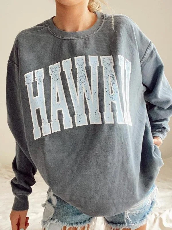 Hawaiian Alphabet Print Sweatshirt
