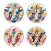 [Upgrade]4Pcs Acrylic Special Shape Bull Head DIY Waterproof Diamond Painting Coaster