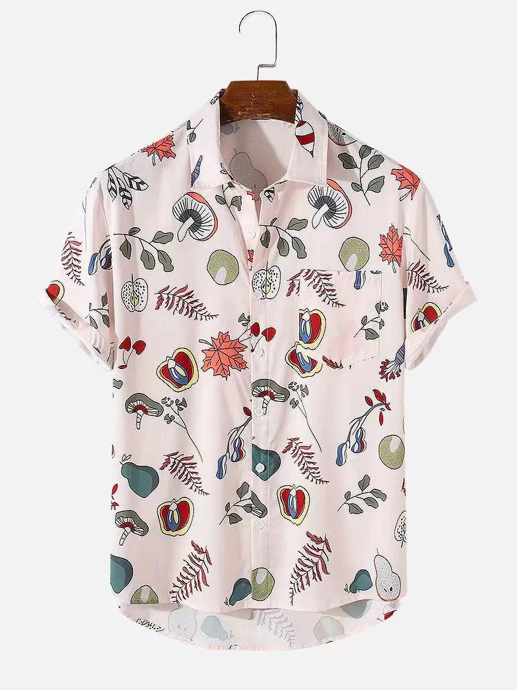 Print Lapel Vacation Casual Shirts