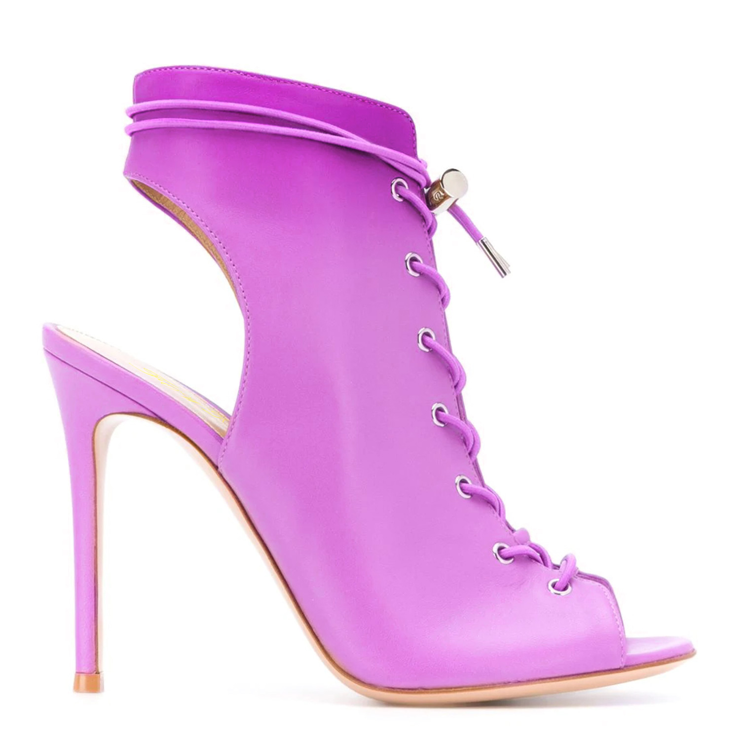 TAAFO Leopard Stiletto High Thin Heels Slingbacks Women Ankle Boots Peep Toe Booties Ladies Shoes