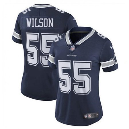 Women's Dallas Cowboys #55 Logan Wilson Esch Navy Color Rush Vapor Limited Stitched Jersey Z5VC