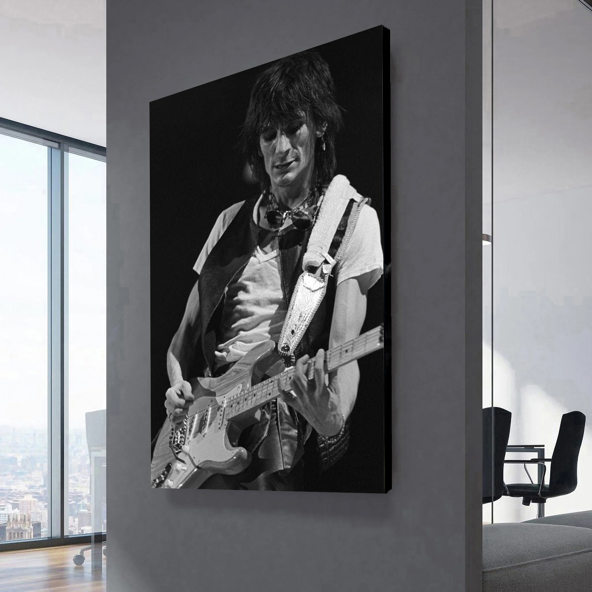 The Rolling Stones Ronnie Wood live in Chicago Canvas Wall Art 