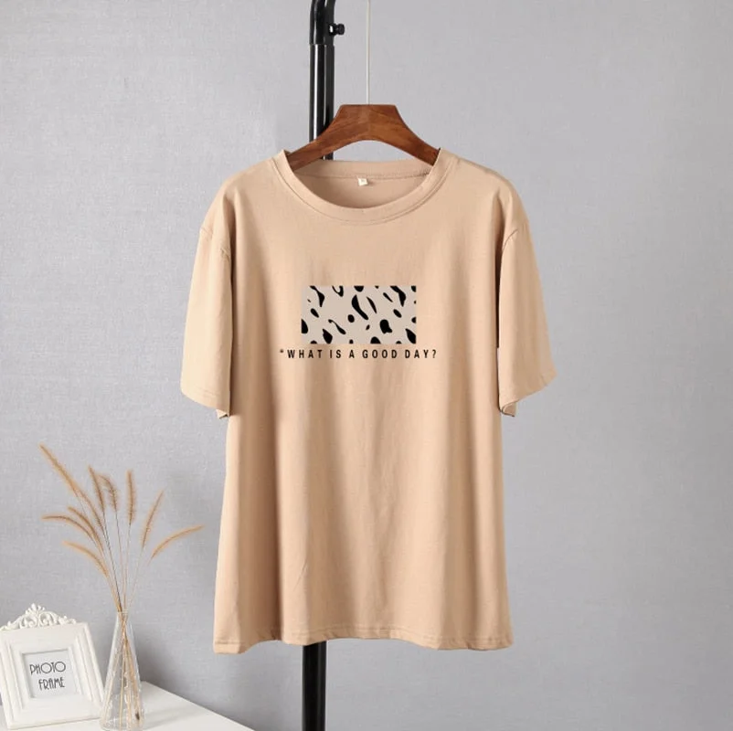 Hirsionsan Leopard Printed T Shirt Women 100% Cotton Oversized Gothic Graphic Female Soft Tops Harajuku Loose Cusual Tees Ladies