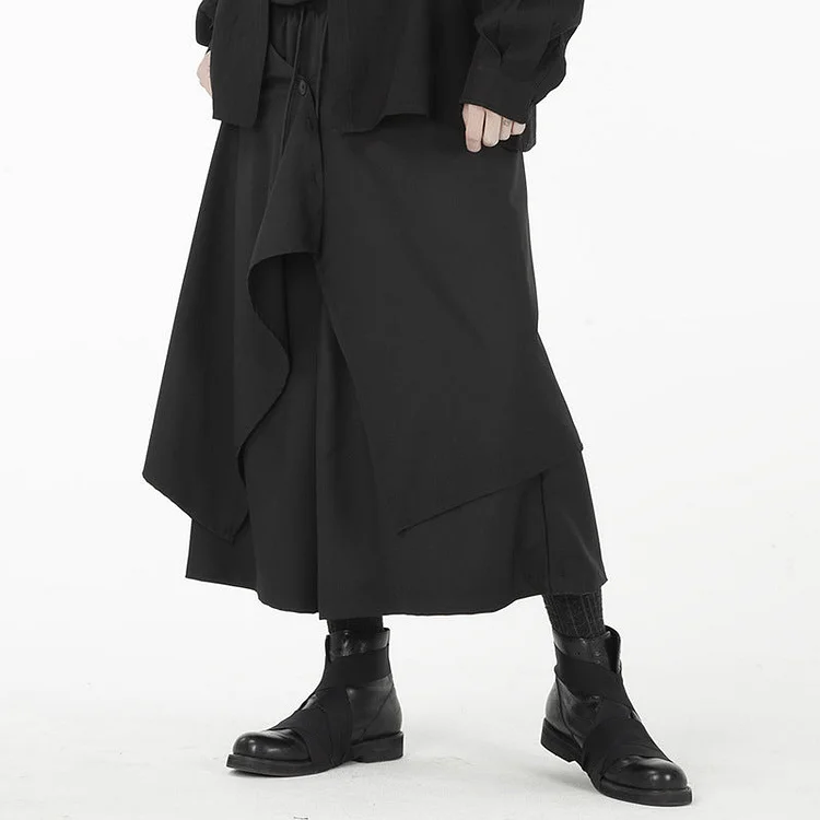 Original Design Darkwear Loose Casual Cropped Pants-dark style-men's clothing-halloween