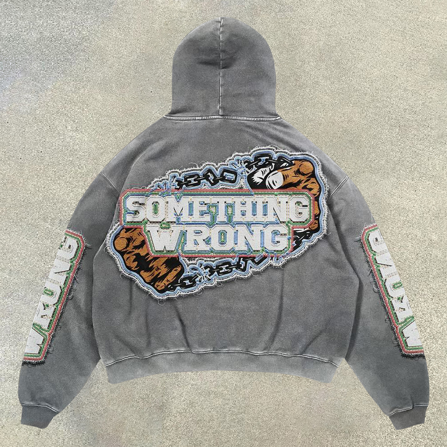 retro fashion printed hoodie