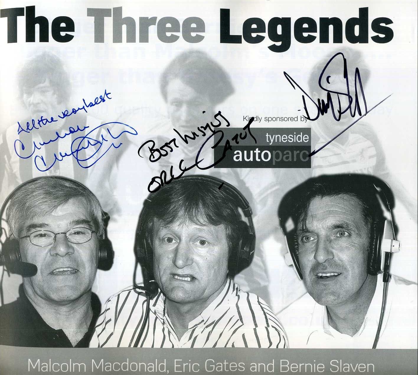 MALCOLM MacDONALD Eric Gates BERNIE SLAVEN Signed Photo Poster paintinggraph - Football preprint