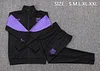 25/26 Barcelona Black (purple sleeves) long zipper Training Jacket Set