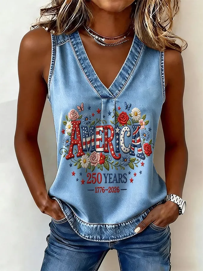 Women's 250th Anniversary Printed Casual Vest 