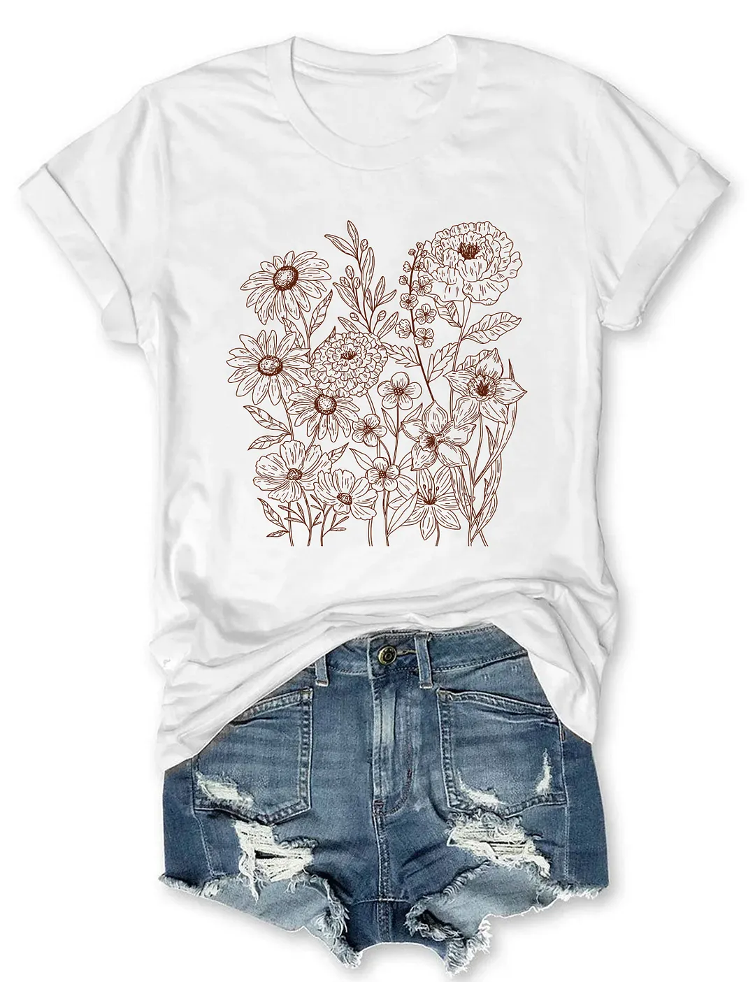 Vintage Pressed Flowers T-shirt