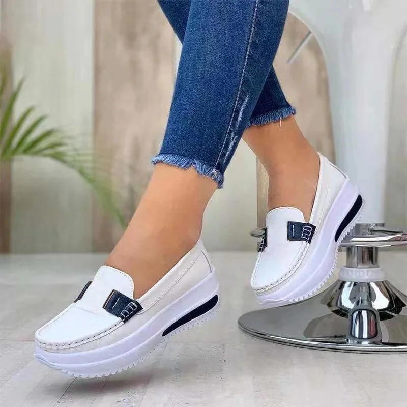 2021 Spring New Platform Comfortable Women's Sneakers Fashion Lace Up Casual Little White Shoes Women Increase Vulcanize Shoes
