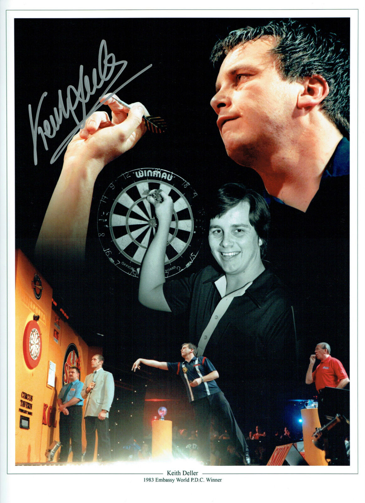 Keith DELLER Signed Autograph Darts 16x12 Montage Photo Poster painting AFTAL COA