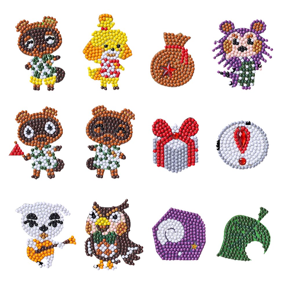 12pcs DIY Decal Cute Animals Sticker