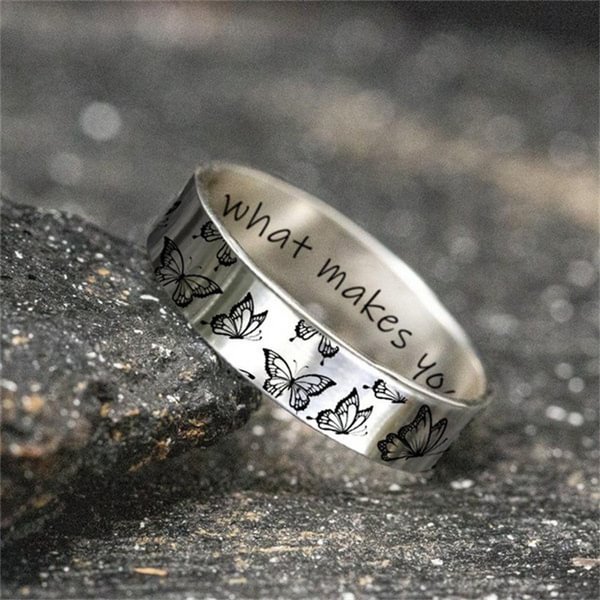 "Do What Makes Your Soul Shine" Vintage Engraving Butterfly Ring 925 Sterling Silver Bridal Wedding Engagement Anniversary Gift Jewelry - Shop Trendy Women's Fashion | TeeYours