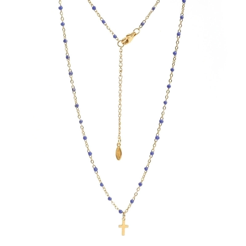 Stainless Steel Titanium Steel Minimalist Cross Enamel Plating Pendant Necklace