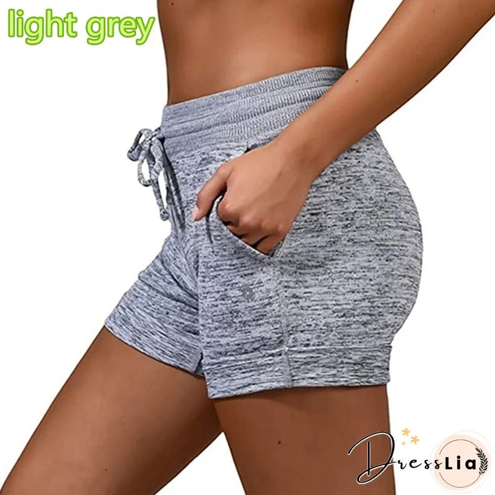 New Fashion Summer Womens Bottoming Quick-drying Shorts Yoga Pants Casual Sports High Waist Drawstring Stretch Shorts Fitness Shorts Women's Clothes Plus Size S-5XL