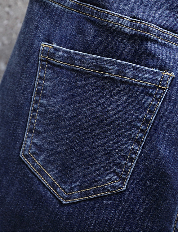 Women Half Sleeve V-neck Solid Color Dress