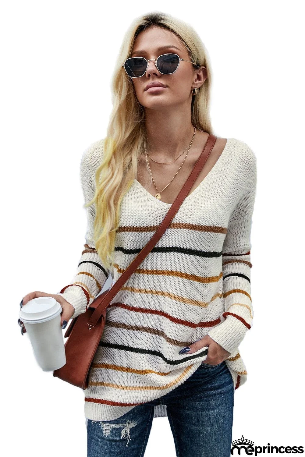 Multicolor Striped Knit Sweater
