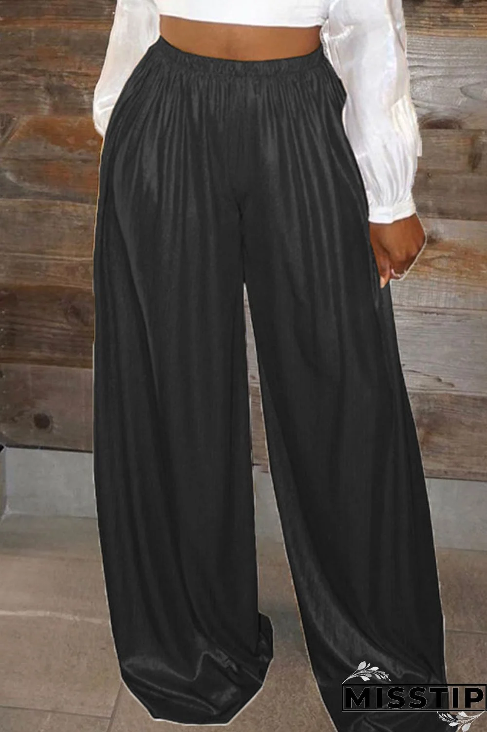 Champagne Casual Solid Patchwork High Waist Straight Solid Color Bottoms