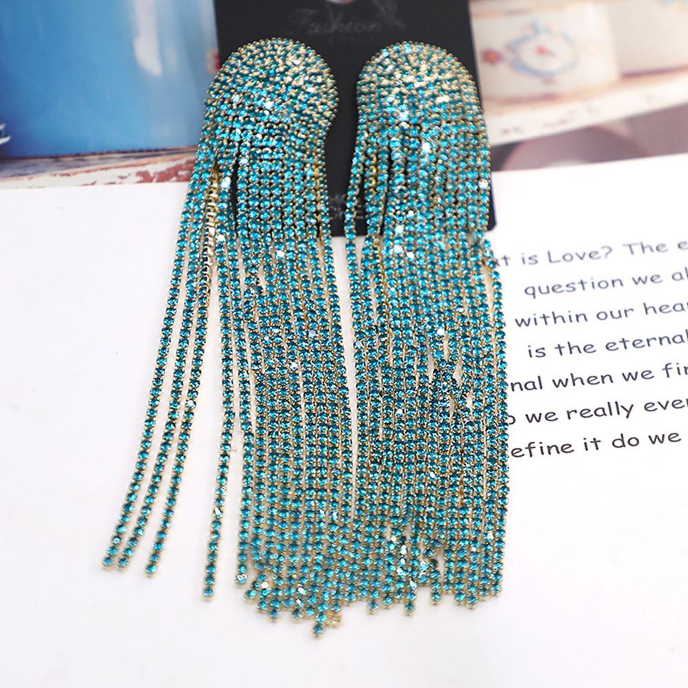 Shiny Romantic Pink Rhinestone Long Tassel Drop Earrings | Oxredo Shop Ramadan Sale