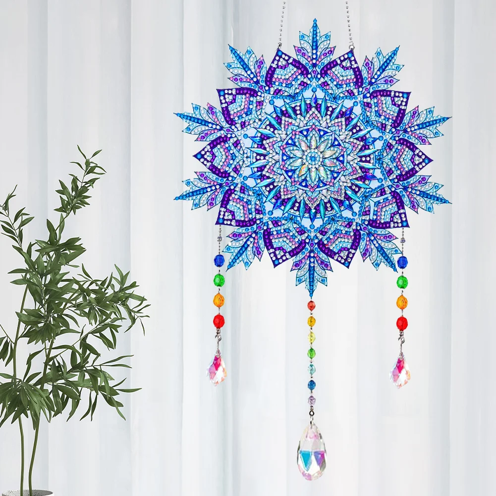 DIY Wind Chimes Exquisite Ice Crystal Flower Crystal Diamond Painting Wall Ornaments