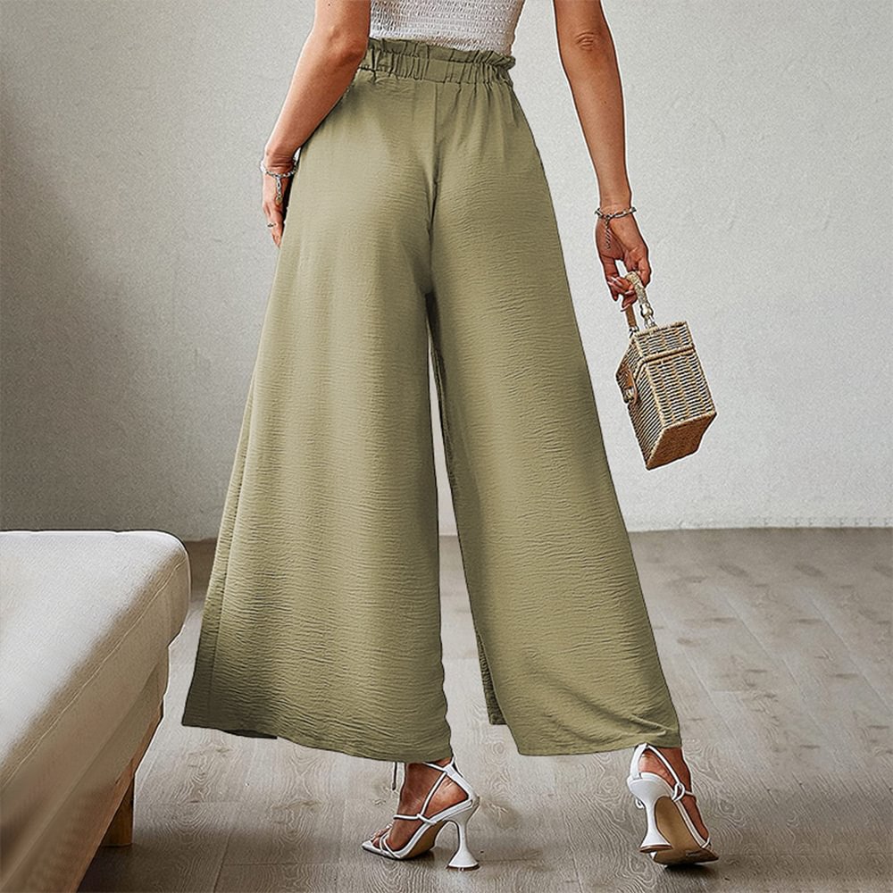 Gioiacombo™ Nuovi pantaloni larghi a vita alta con fiocco