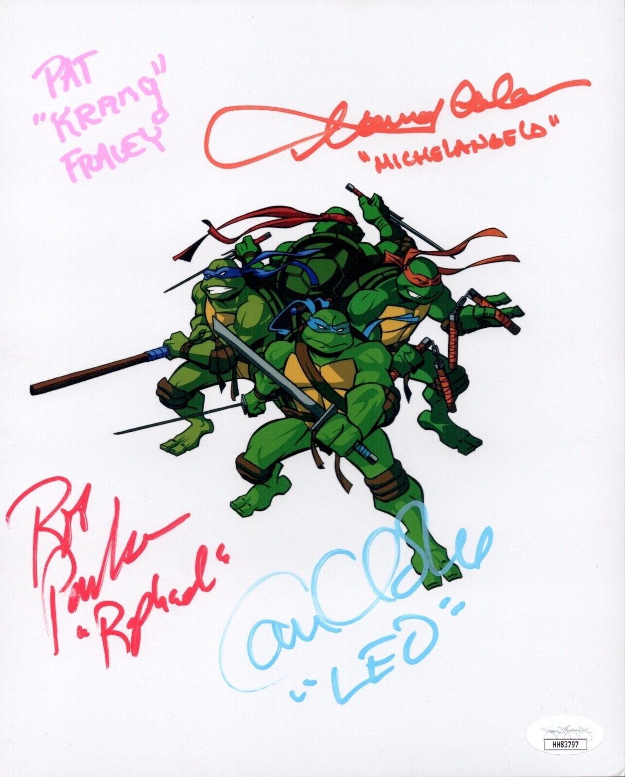 Teenage Mutant Ninja Turtles CAST X4 SIGNED 8X10 Photo Poster painting Autograph JSA COA Cert