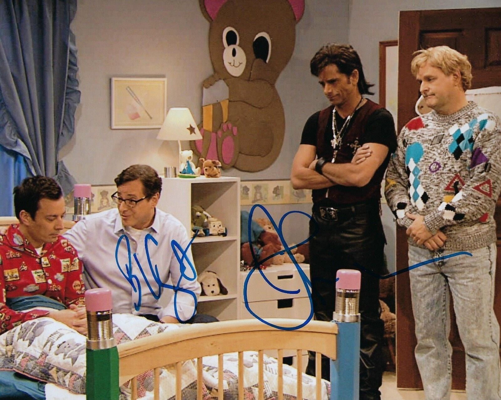 GFA Full House * BOB SAGET & JOHN STAMOS * Cast Signed 8x10 Photo Poster painting PROOF AD4 COA