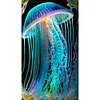 5D DIY Full Round Drill Diamond Painting Stained Glass Jellyfish Kit Decor(Y915)
