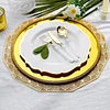 10 Pack | 10" White Plastic Dinner Plates Disposable Tableware Round With Gold Scalloped Rim