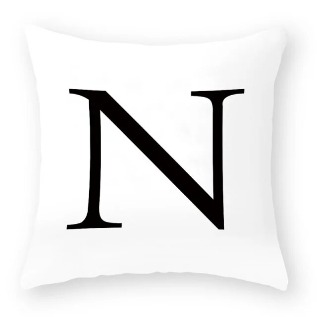 Linen Pillow Case - English Decorative 26 Letters