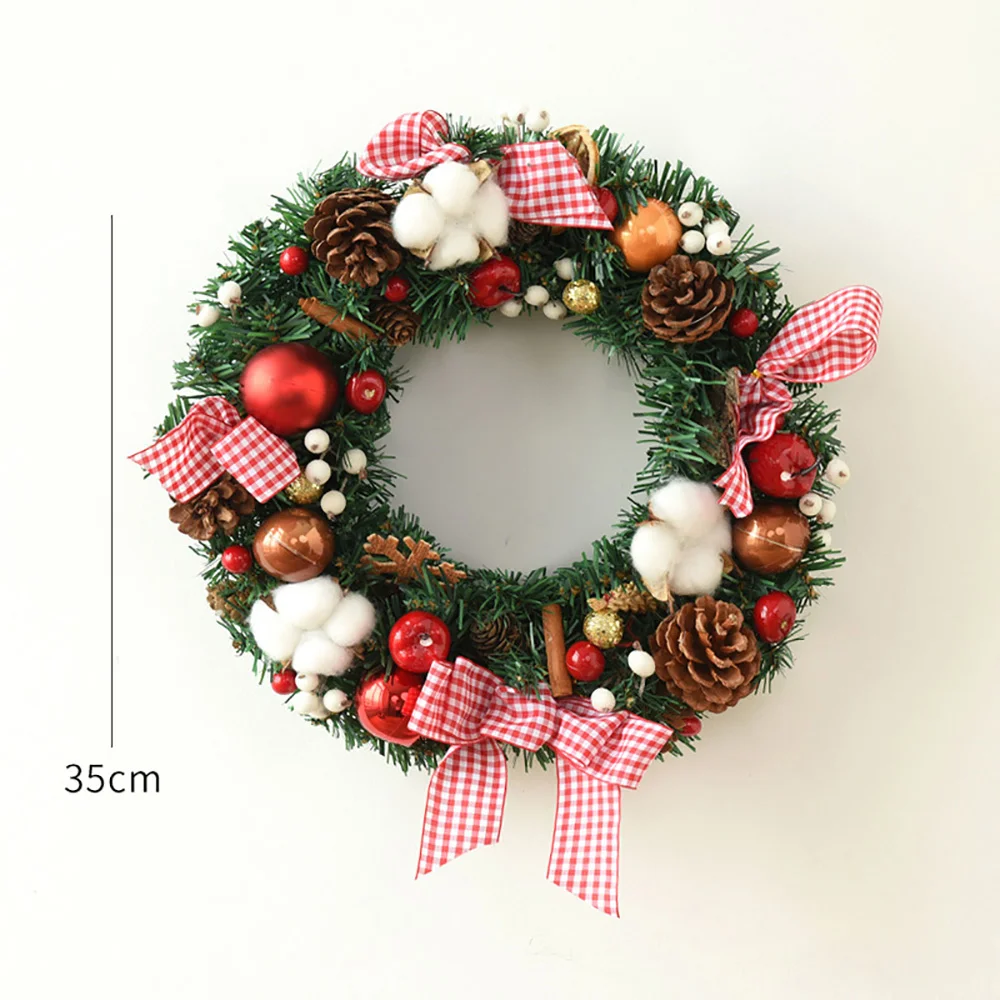 Christmas wreath new bow pine cone door hanging ornaments