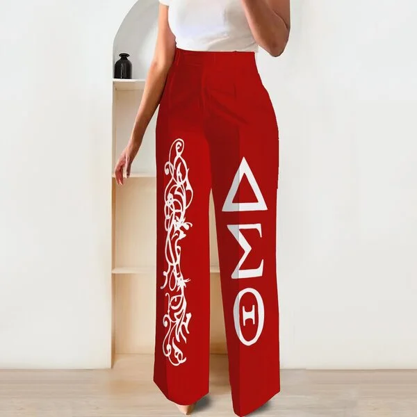  Sorority Print Straight Leg Pants