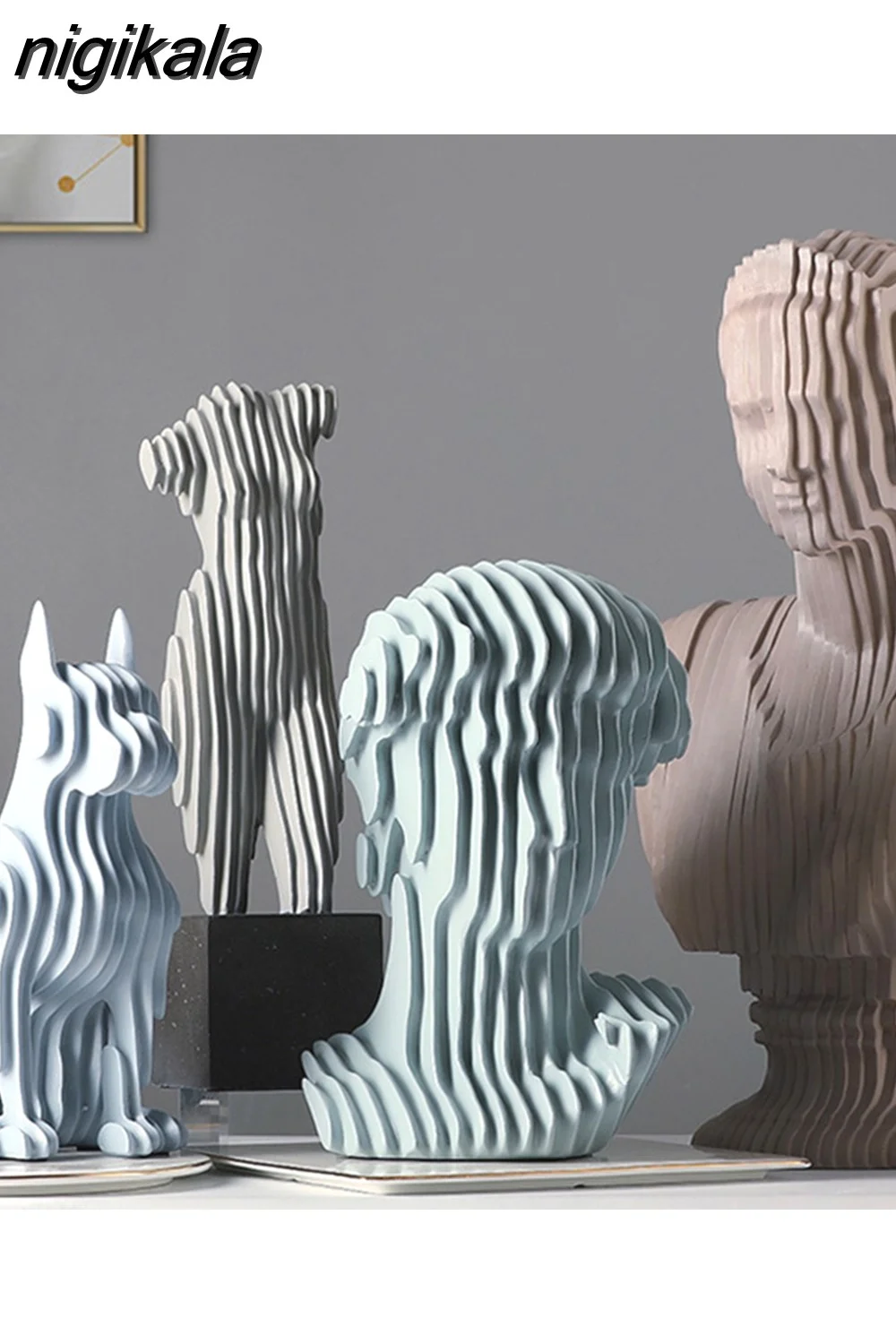 nigikala Art Folds Artwork Bust Figure Sculpture Minimalist Character