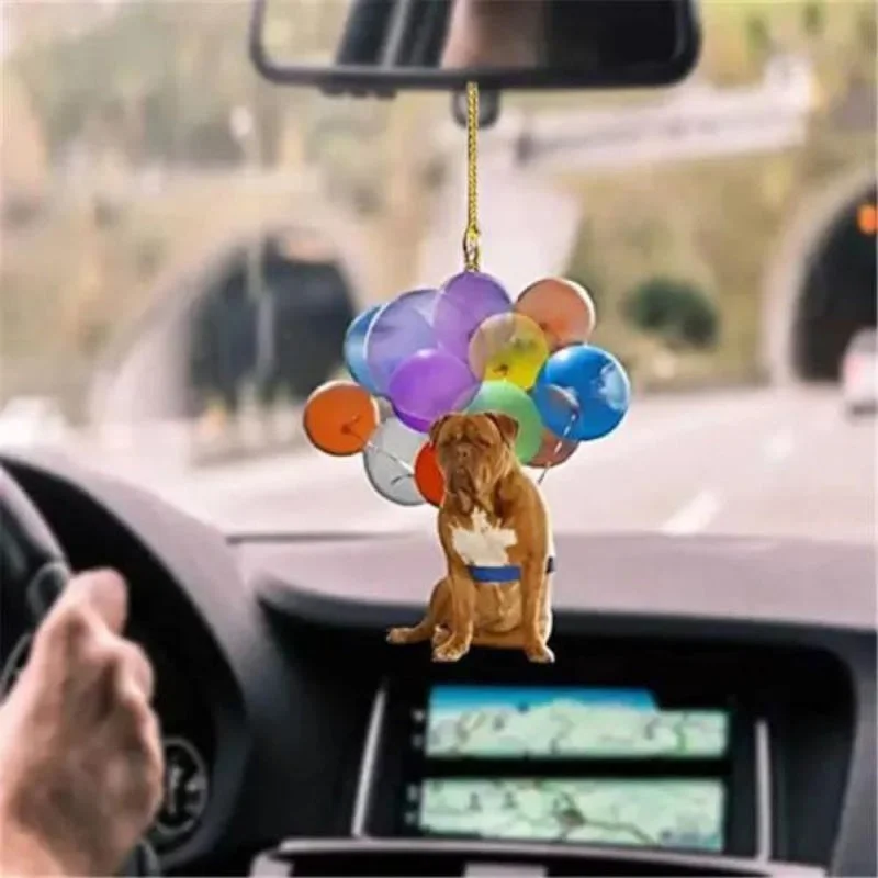 VigorDaily Dogue De Bordeaux Dog Fly With Bubbles Car Hanging Ornament BC044