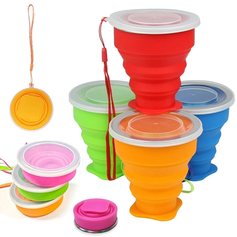 200ml Silicone Folding Cup For Business Trip Portable Carry-on Cup Food Grade Telescopic Cup Mouthwash Drinking Cup